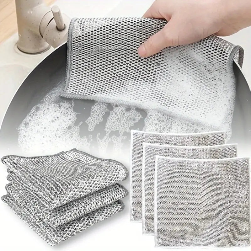 Fregamax® Combo de 5 paños metalicos 🧼