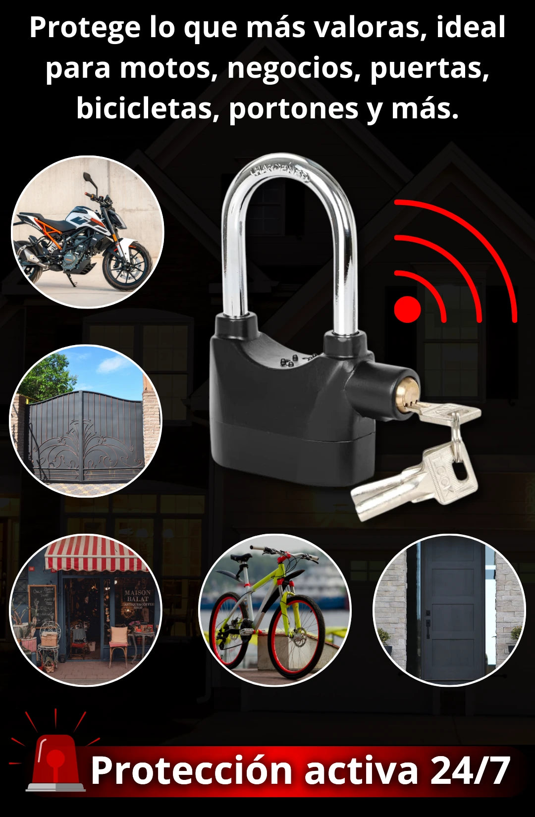 Alarmax® Candado con alarma 🔐