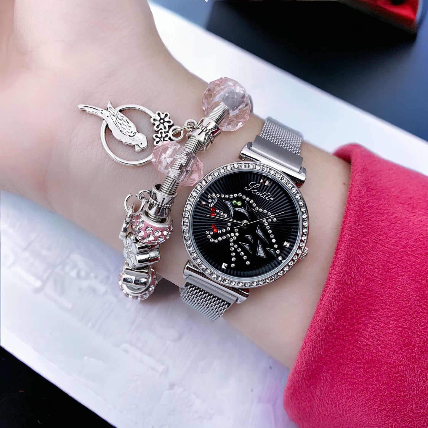 Combo Reloj Scottie + Pulsera Tipo Pandora❤️